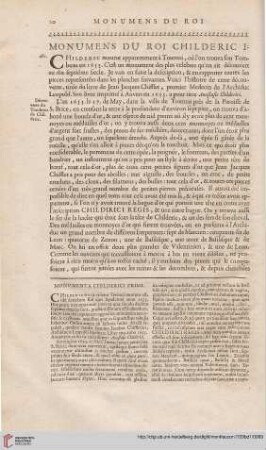 Monumens du Roi Childeric I.