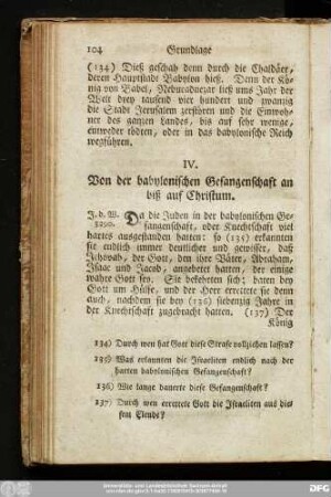 IV. Von der babylonischen Gefangenschaft an biß auf Christum.