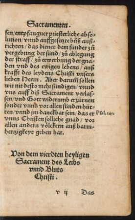 Von dem vierdten heyligen Sacrament des Leibs unnd Bluts Christi.