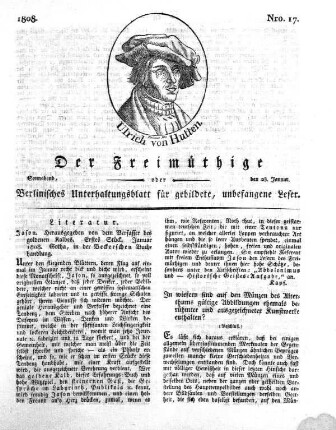 Nro. 17, Sonnabend, den 23. Januar 1808