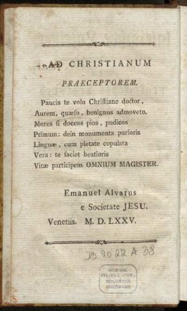 Ad Christianum Praeceptorem
