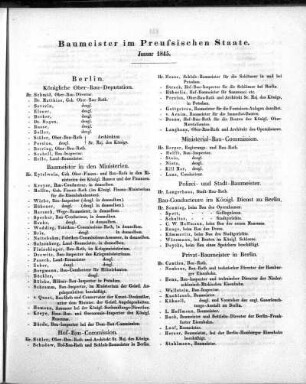 1845: Notizblatt des Architekten-Vereins zu Berlin
