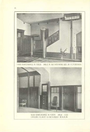Haus Kantorowicz in Posen. Diele in der Wohnung des Dr. Petrokowski ; Haus Kantorowicz in Posen. Diele