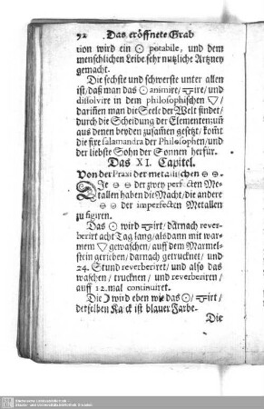 Das XI. Capitel. Von der Praxi der metallischen ...