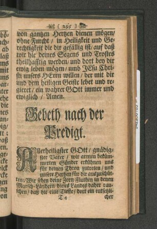 Gebeth nach der Predigt.
