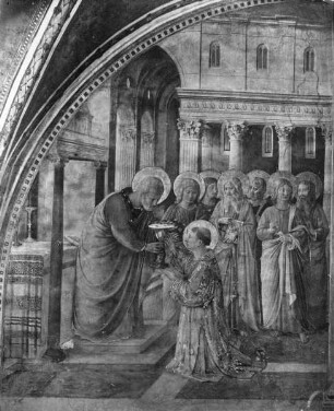 Ausstattung — Westwand — Der heilige Stephanus erhält die Diakonweihe durch den heiligen Petrus