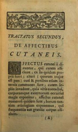 Tractatus Duo Pathologici, 2. De Moribs Cutaneis