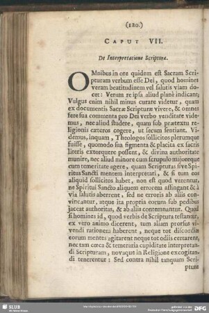 Caput VII. De Interpretatione Scripturae