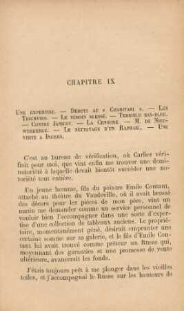Chapitre IX. Une expertise. - Débuts au "Charivari". - ...