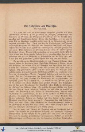 Die Hochwarte am Bodensee.