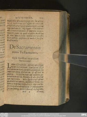 De Sacramentis novi Testamenti.
