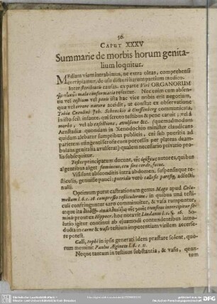 [Caput XXXV] Summarie de morbis horum genitalium loquitur