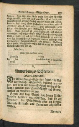 V. Anwerbungs-Schreiben