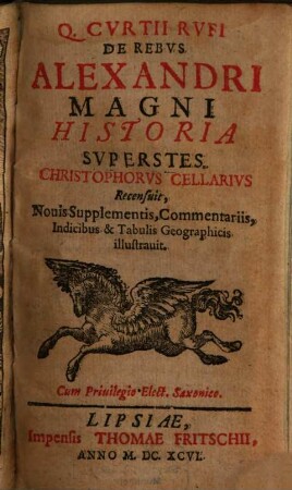 Q. Cvrtii Rvfi De Rebvs Alexandri Magni Historia Svperstes