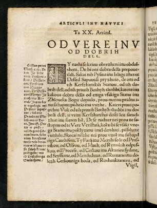 44v-46r, Ta XX. Articul. Od Vere inu od dobrih dell. (20. Od Vere inu Dobrih Del)