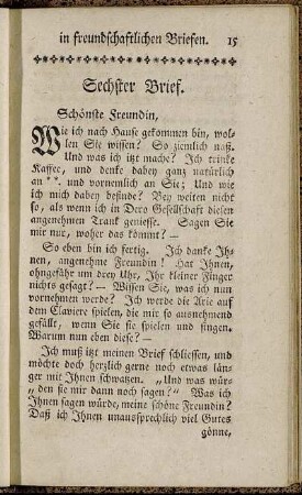 Sechster Brief. - Zehnter Brief.