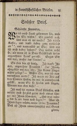 Sechster Brief. - Zehnter Brief.