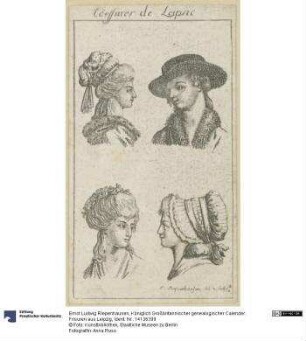 Königlich Großbritannischer genealogischer Calender: Frisuren aus Leipzig