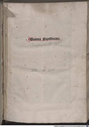 Summa casuum conscientiae : mit der Bulle 'Et si dominici gregis' von Papst Sixtus IV., Rom 30.12.1479, und Gedicht (Akrostichon) 'Barbariem refugis...' an den Leser