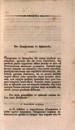 De gangraena et sphacelo dissertationem inauguralem