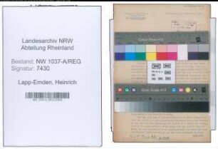 Entnazifizierung Heinrich Lapp-Emden , geb. 02.06.1888 (Oberzugfuehrer)