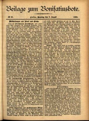 Zweite Ausgabe vom Sonntag, den 06. August 1899.