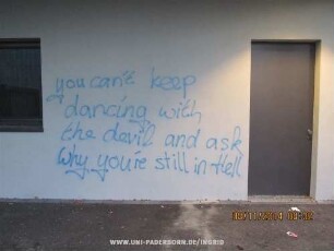 you can't keep dancing with the devil and ask why you're still in Hell