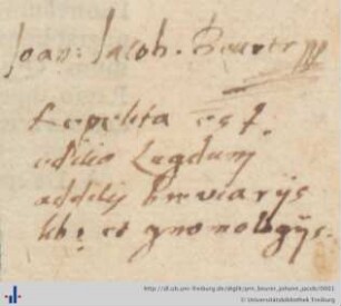 [Provenienz]: Beurer, Johann Jacob