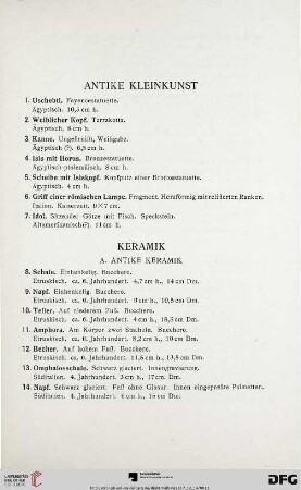 Antike Kleinkunst (Nr. 1-77)