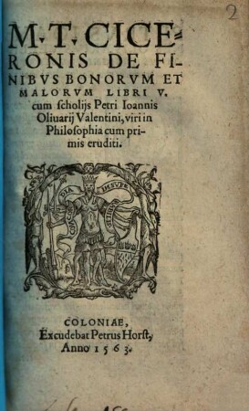 De finibus bonorum & malorum : libri V