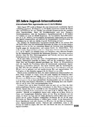 25 Jahre Jugend-Internationale