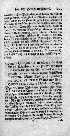 Allgemeine Haushaltungs- und Landwissenschaft. Vierter Theil.