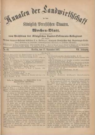 No. 48. Berlin, den 27. November 1867. VII. Jahrgang.