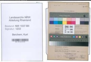 Entnazifizierung Kurt Berchem , geb. 10.09.1900 (Arzt)