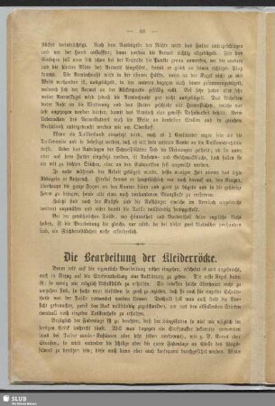 Die Bearbeitung der Kleiderröcke