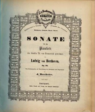 L. v. Beethoven's sämmtliche Sonaten für Pianoforte. 24, Op. 78