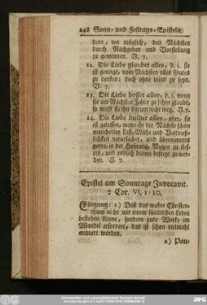 Epistel am Sonntage Invocavit. 2 Cor. VI, 1 - 10.