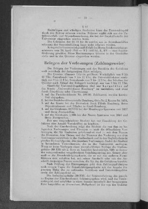 Belegen der Vorlesungen (Zahlungsweise)