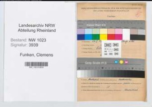 Entnazifizierung Clemens Funken , geb. 23.05.1907 (Dentist)