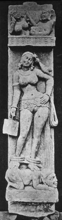 Mathura (Uttar Pradesh), Stupa, Pfeiler mit Jakshini-Darstellung