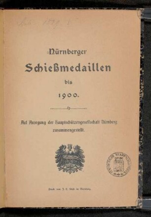 Nürnberger Schießmedaillen bis 1900