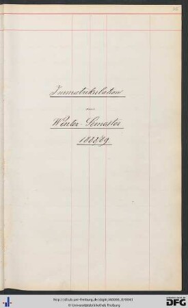 [fol. 35] Wintersemester 1888/89