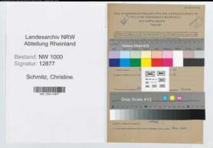 Entnazifizierung Christine Schmitz, geb. 20.06.1906 (Postassistentin)