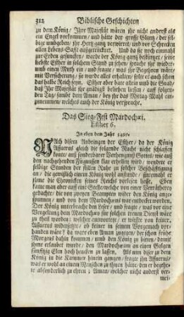 Das Sieg-Fest Mardochaei. Esther 6.