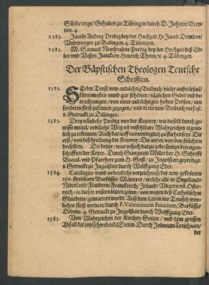 Der Bäpstischen Theologen Teutsche Schrifften.