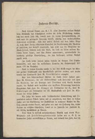 Jahres-Bericht