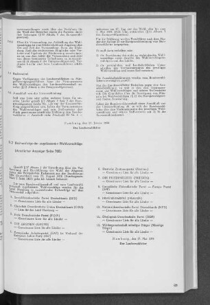 5.2 Reihenfolge der zugelassenen Wahlvorschläge