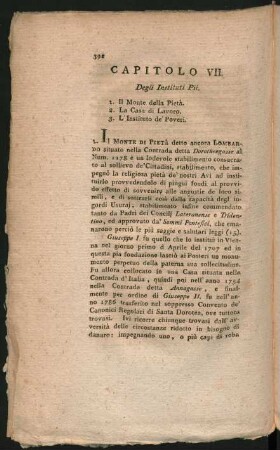 Capitolo VII. Degli Instituti Pii