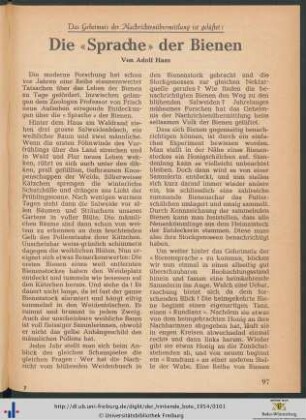 Die "Sprache" der Bienen.