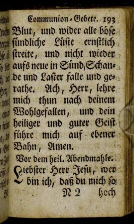 Communion-Gebete. - Gebet um ein seliges Ende.